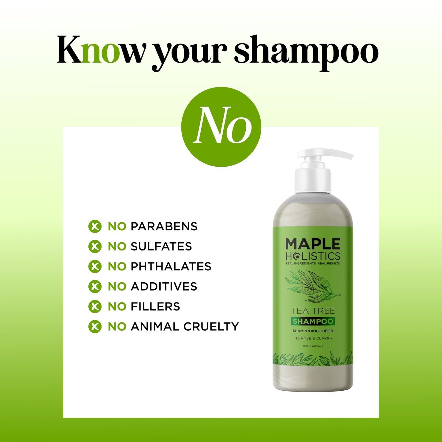Clarifying Shampoo for Build Up & Oily Hair - Tea Tree Shampoo for Men and Women with Rosemary Essential Oil for Oily Hair and Scalp - Color Safe Beauty & Personal Care Maple Holistics