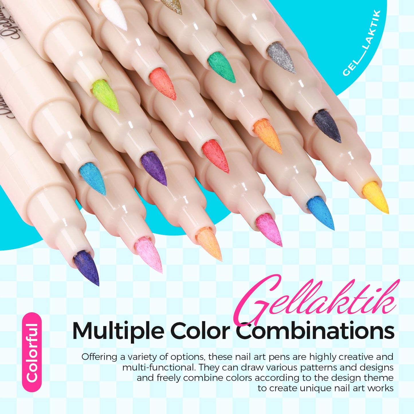 6 Color 3D Nail Art Pens Set, 0.7MM Nail Polish Pens Quick-Drying Acrylic Paint Markers, DIY Nail Design for Dotting Drawing Painting Liner, Home Beauty and Personal Care GELLAKTIK