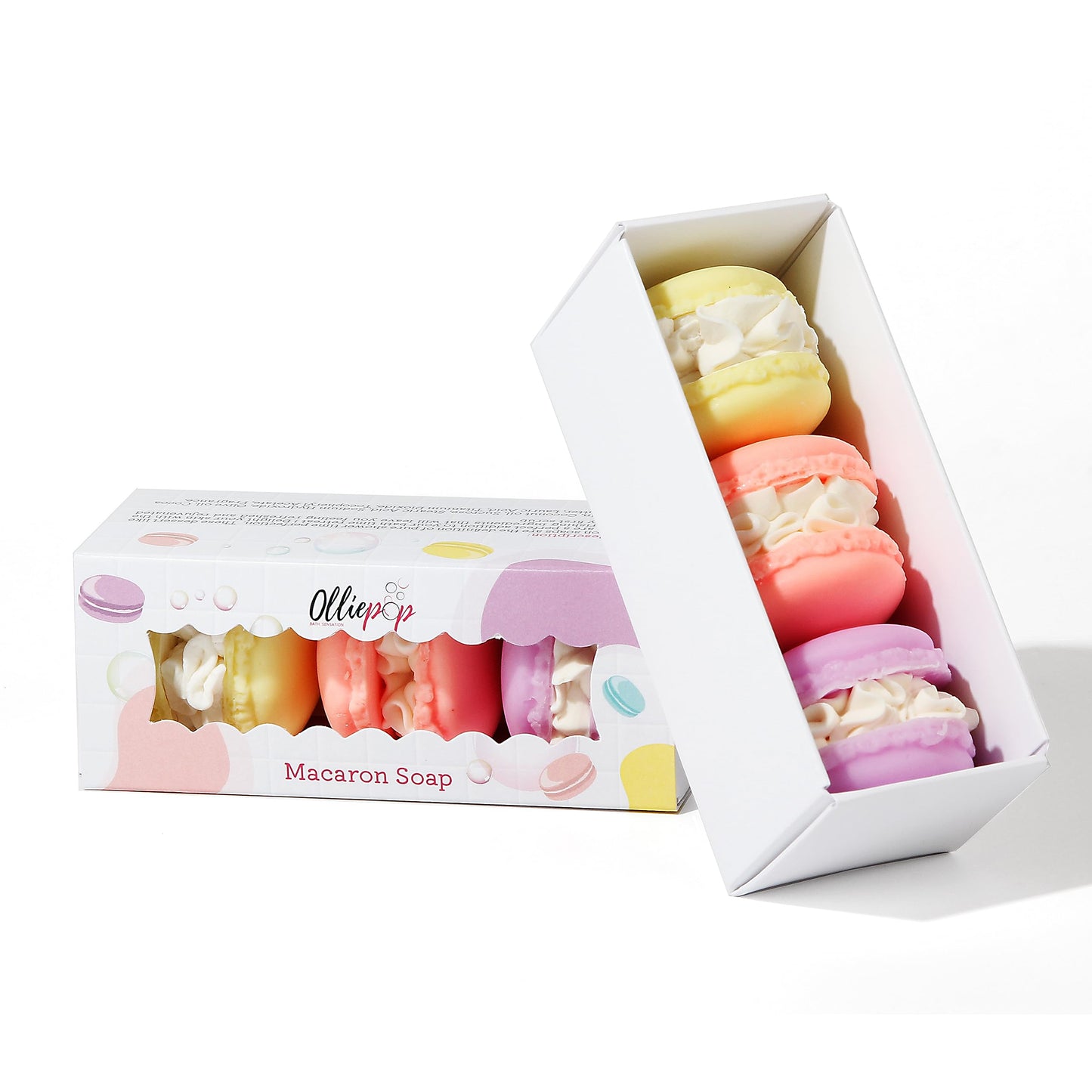 Olliepop Macaron Soaps Trio With Natural Skin-Loving Ingredients, 3 Handmade Fun Dessert Bath Soap, Gift Set For Women, Made in USA, 2 Ounces x 3 Beauty & Personal Care Olliepop