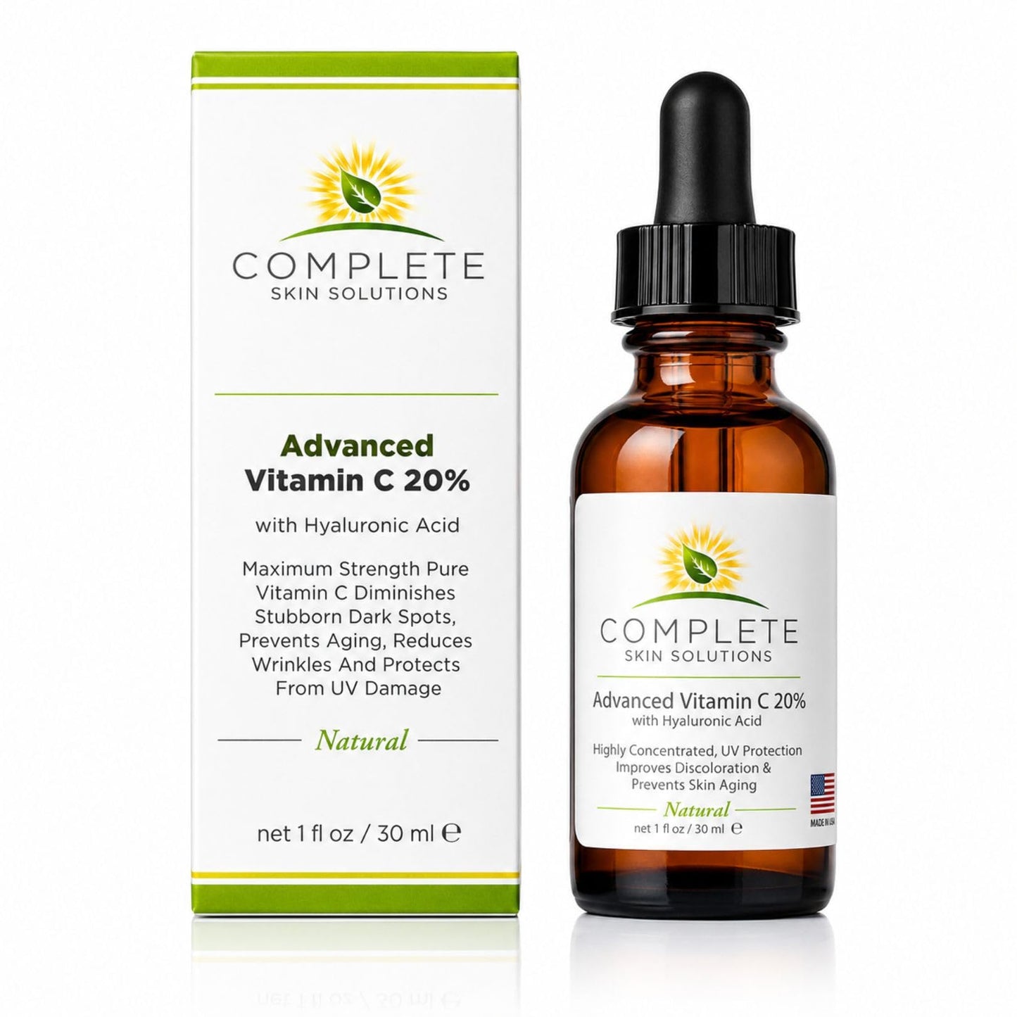 Complete Skin Solutions Advanced Vitamin C 20% Serum With Hyaluronic Acid Beauty & Personal Care COMPLETE SKIN SOLUTIONS