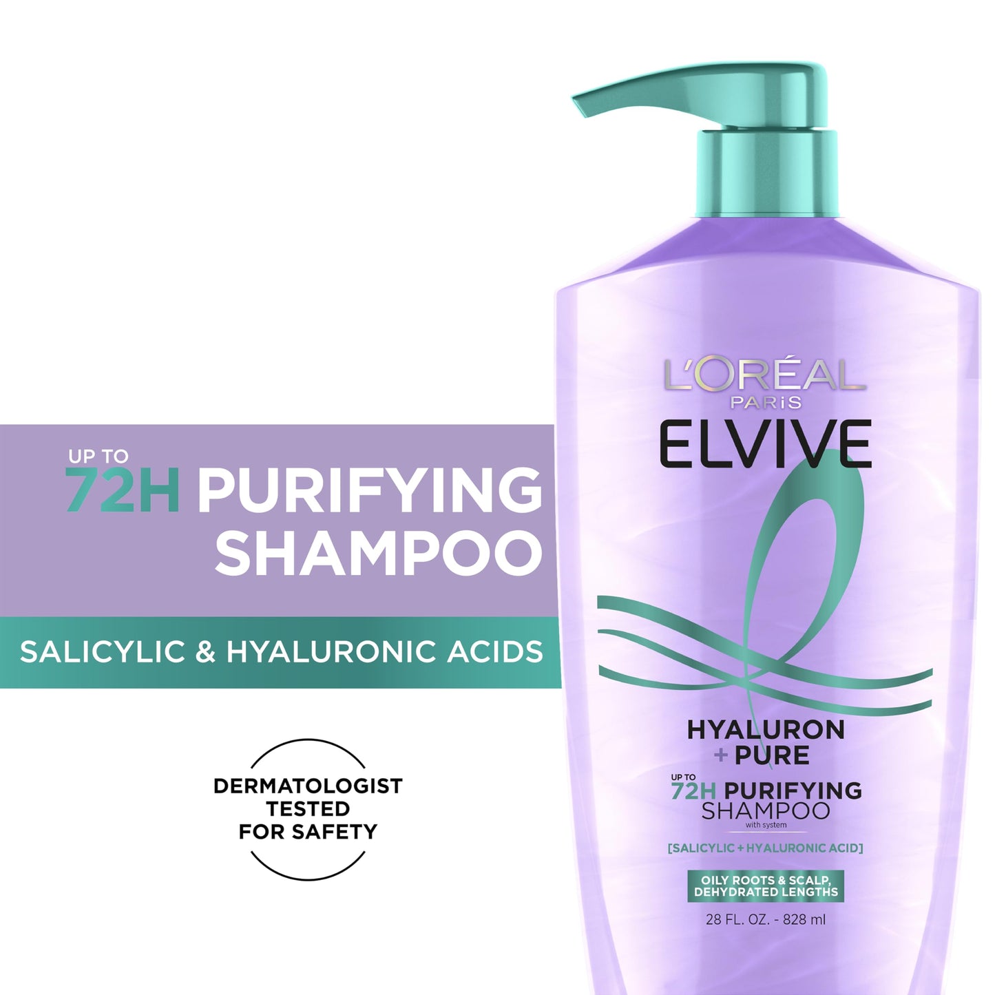L'Oreal Paris Elvive Hyaluron + Pure Shampoo and Conditioner Set, Clarifying Shampoo and Rehydrating Conditioner with Salicylic Acid and Hyaluronic Beauty & Personal Care L'Oreal Paris