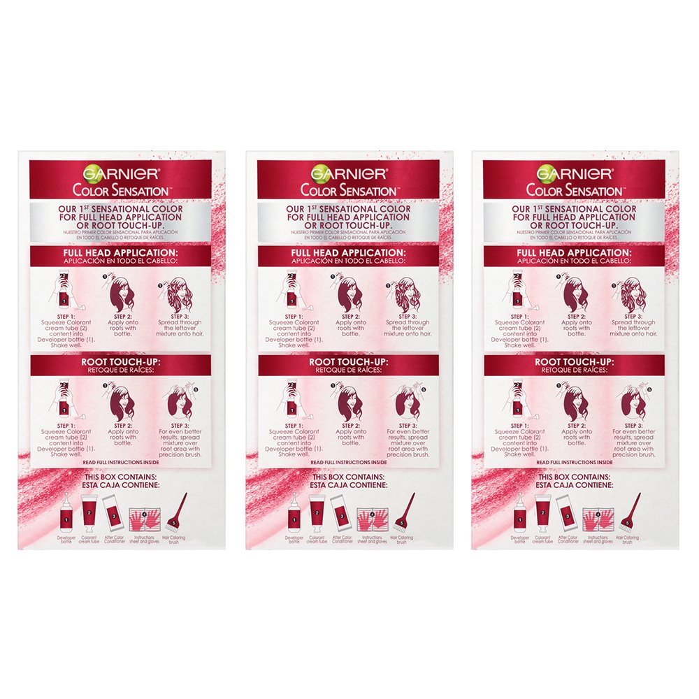 Garnier Color Sensation Hair Color Cream, 5.0 Chocolate Therapy (Medium Natural Brown), (Pack of 3) (Packaging May Vary)