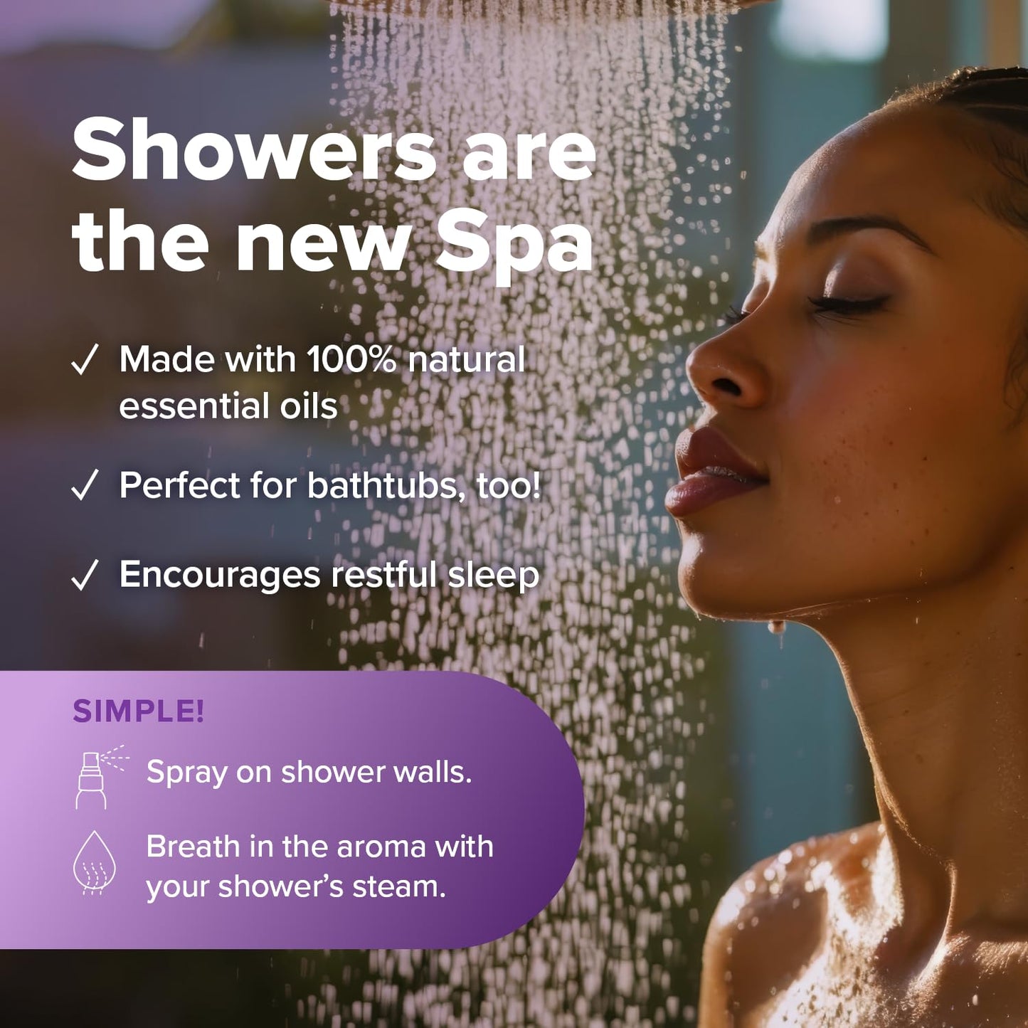 MOXE Lavender Oil Shower Mist, Spa Steam Spray, Certified Natural 100% Essential Oils, Made in USA, Aromatherapy, Tension Relief (4 FL Oz, Pack of 2) Beauty and Personal Care MOXE