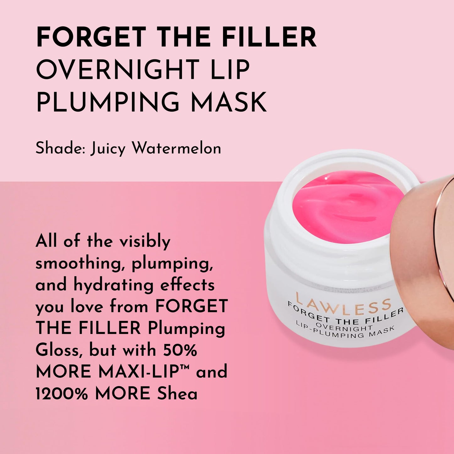Lawless Women's Forget The Filler Overnight Lip Plumping, Juicy Watermelon, 0.28 Ounce (Pack of 1) Beauty & Personal Care LAWLESS