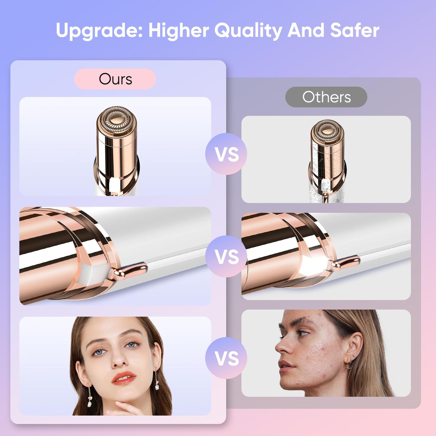 Facial Hair Remover for Women- as Seen on TV Painless Face Shaver -Mini Hair Remover, Electric Razor Shaver Portable Bikini Epilator for Lips, Chin Beauty and Personal Care claities