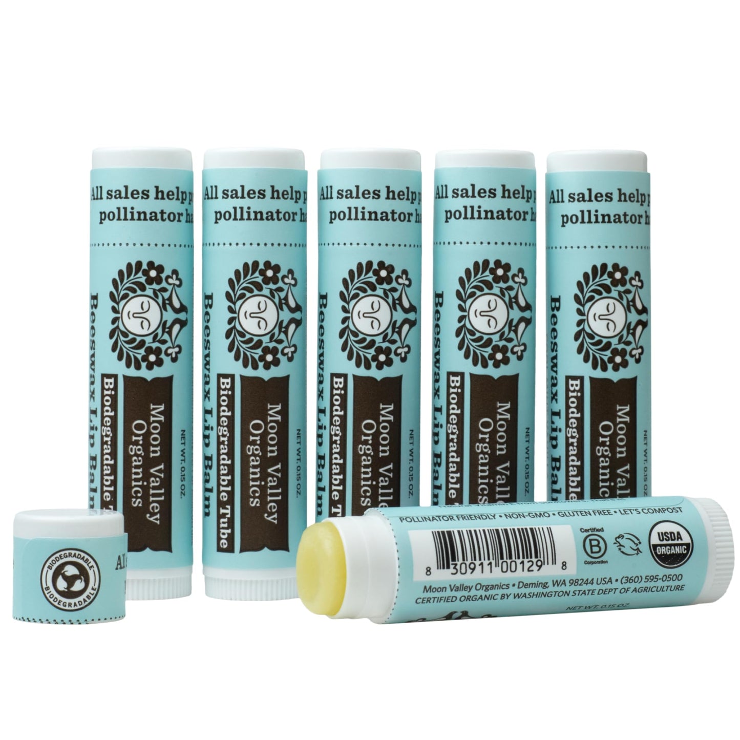 Moon Valley Organics Beeswax Lip Balm for Moisturizing Lips and Cuticles (COOL MINT VANILLA, 6-Pack) Beauty & Personal Care Moon Valley Organics