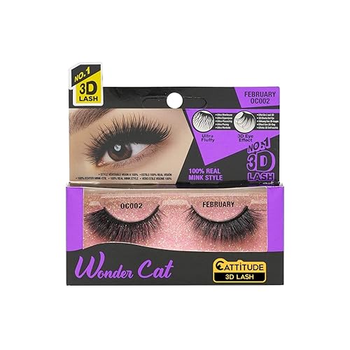 3D LASHES WONDER CAT FEBRUARY Beauty & Personal Care EBIN NEW YORK
