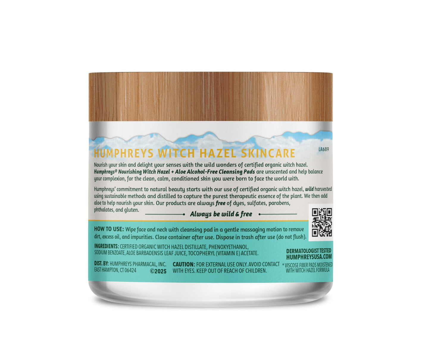 Humphreys Witch Hazel Nourishing Cleansing Pads | Wild Harvested Witch Hazel & Aloe | Hydrating, Natural Alcohol-Free Formula | 60 Rounds Beauty & Personal Care Humphreys