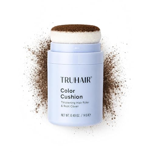 TRUHAIR Color Cushion Thickening Hair Filler & Root Cover Up Powder - Oil Absorbing Hair Fibers for Thinning Hair - Instant Volume, Gray Coverage Beauty & Personal Care Truhair