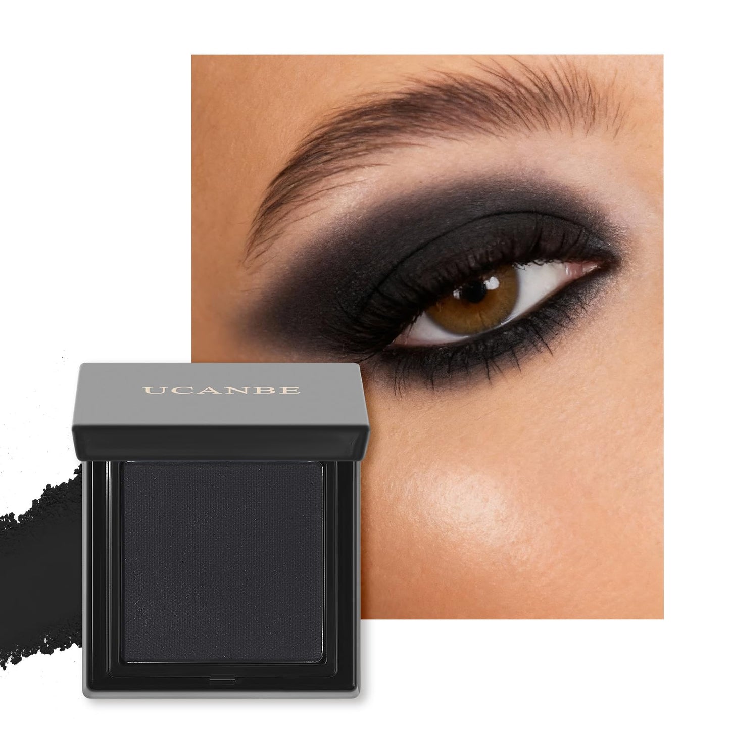 UCANBE Black Single Eyeshadow Palette, Highly Pigmented Matte Eye Shadow Powder, Professional Long-Lasting Waterproof Makeup Palette Beauty and Personal Care UCANBE Default Title