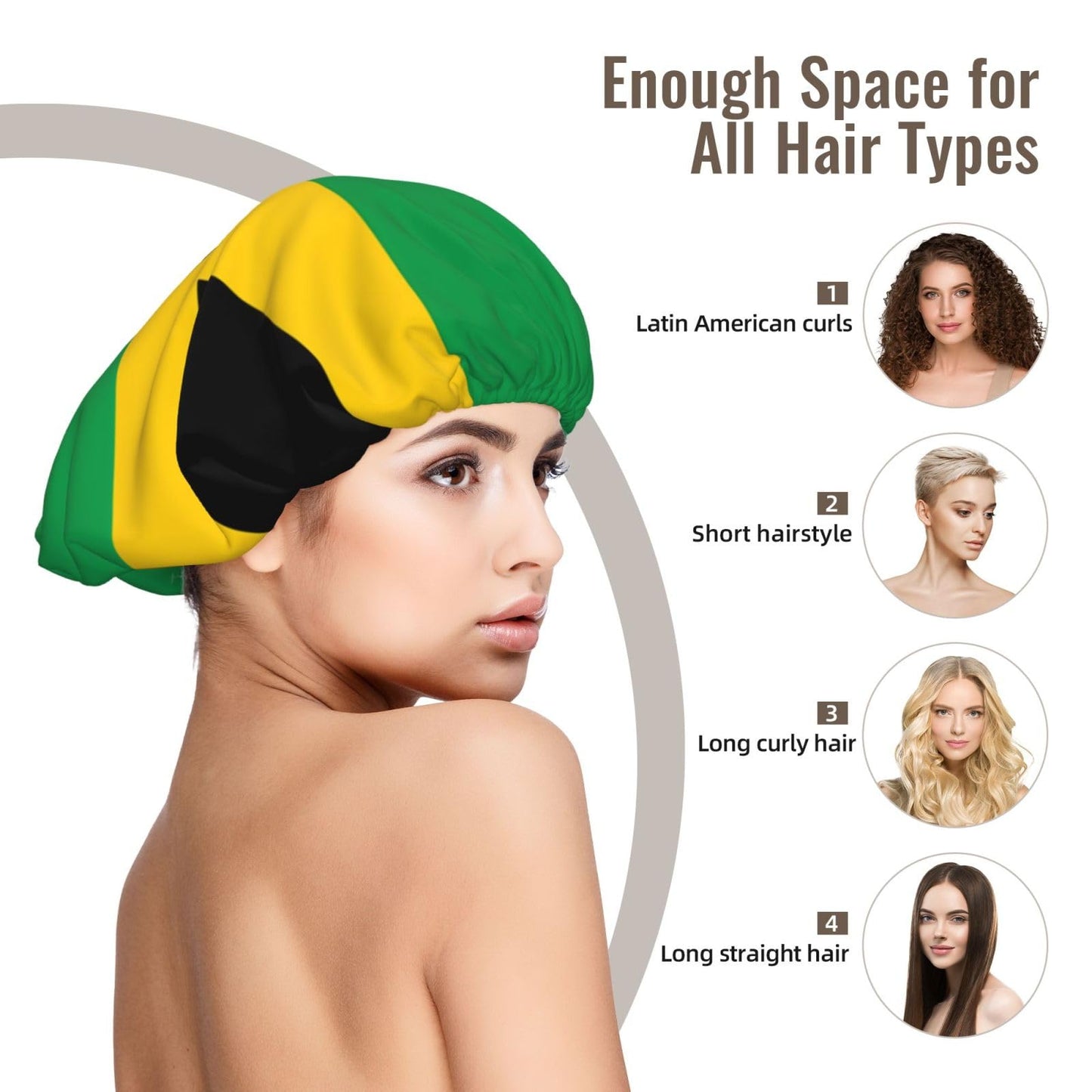 JxWCher Flag of Jamaica Print Satin Sleep Cap for Women - Soft Double Layer Satin Sleep Hat, Bonnets for Hair Protection Black Beauty and Personal Care JxWCher
