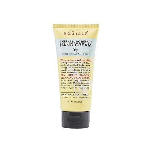 Adamia Therapeutic Repair Hand Cream with Macadamia Nut Oil and Promega-7, 3 Ounce Tube - Fragrance Free, Paraben Free, Non GMO. Beauty & Personal Care Adamia