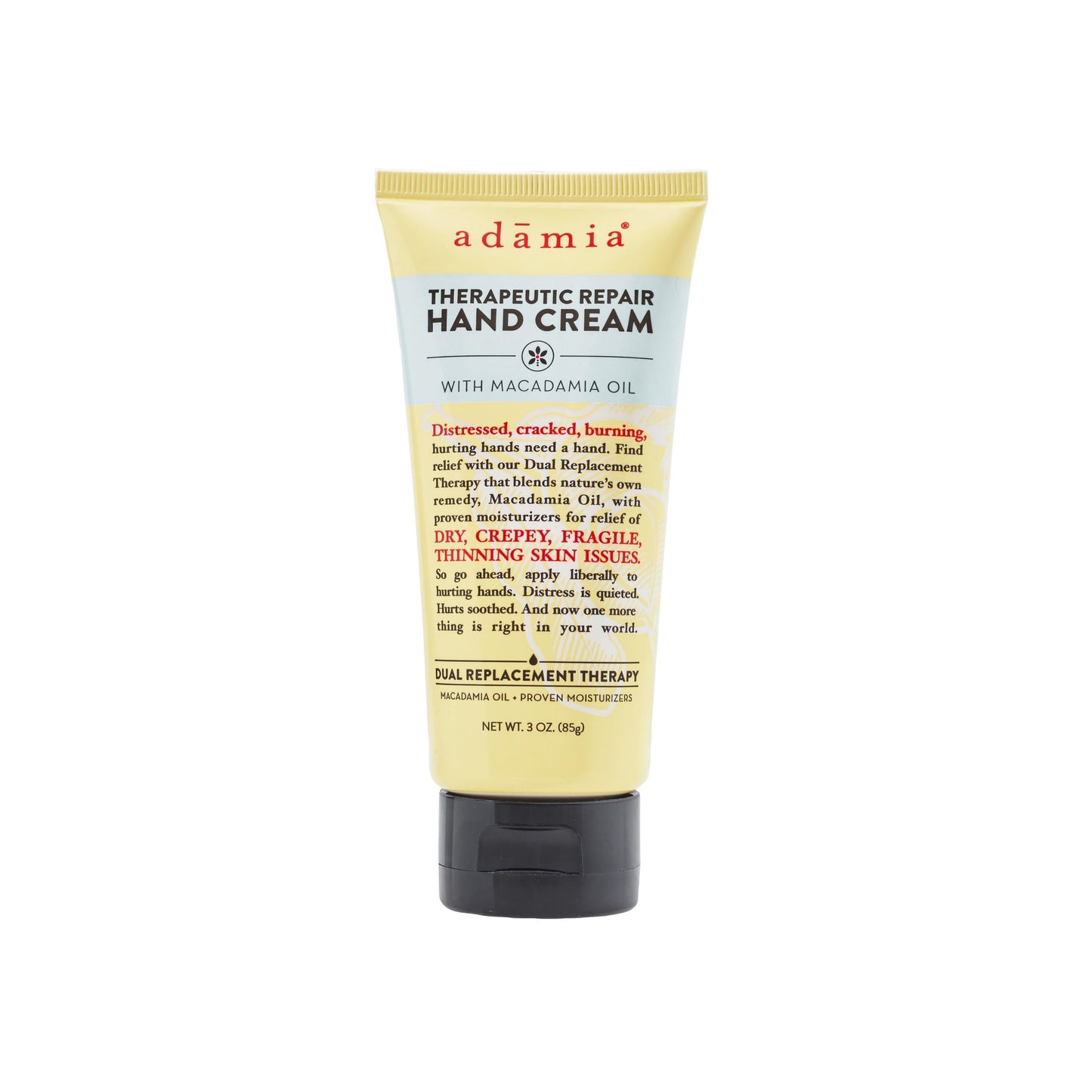 Adamia Therapeutic Repair Hand Cream with Macadamia Nut Oil and Promega-7, 3 Ounce Tube - Fragrance Free, Paraben Free, Non GMO. Beauty & Personal Care Adamia