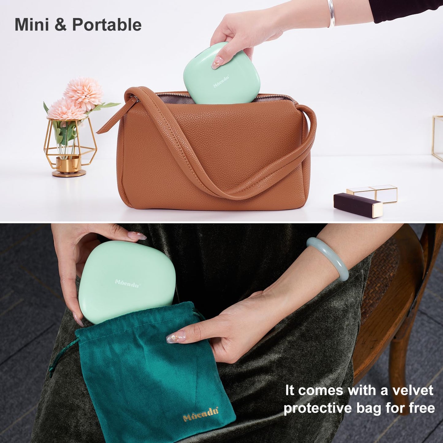 Mocado Compact LED Travel Makeup Mirror - 4 Inches 1X/10X Magnification Travel Mirror with Light Dimmable Double Sides Lighted USB Rechargeable Beauty & Personal Care Mocado