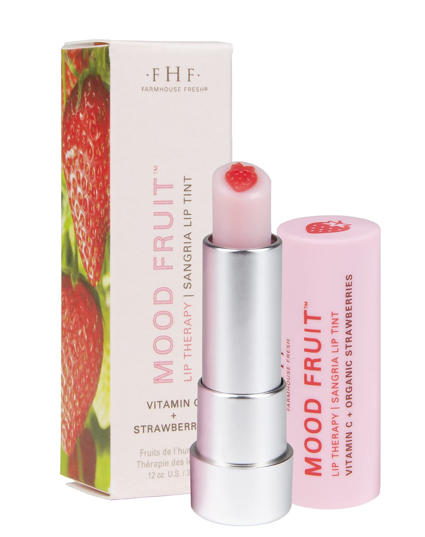 FarmHouse Fresh Shea Butter Lip Balm, Tinted Lip Balm for Dry Lips with Strawberry Mood Fruit Therapy Beauty & Personal Care FarmHouse Fresh