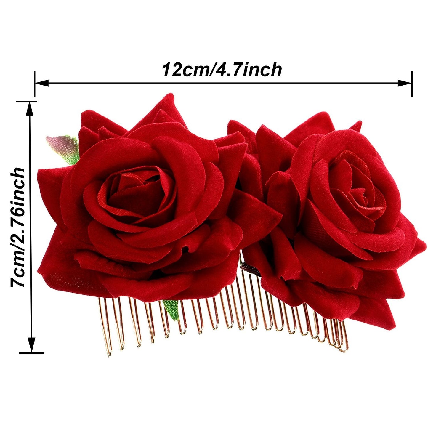 Bememo 2 Pack Women Rose Flower Hair Clip Rose Side Combs Flamenco Flowers Day of The Dead Costumes Mexican Hair Accessories for Wedding Party Decor Beauty & Personal Care Bememo