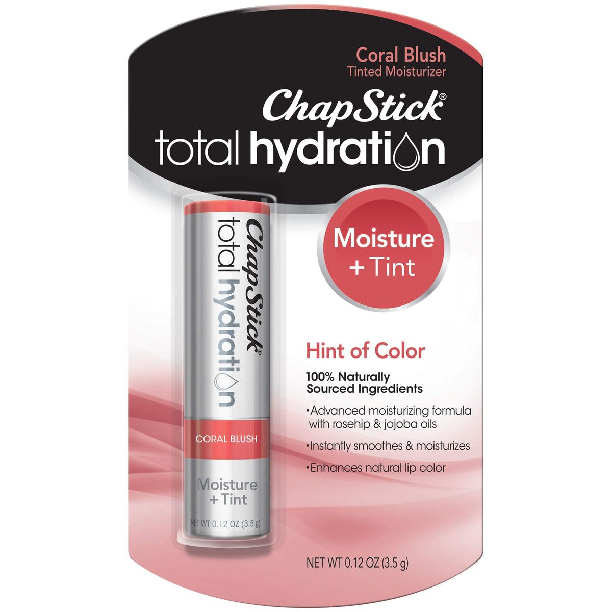 ChapStick Total Hydration Moisture + Tint Coral Blush Tinted Lip Balm Tube, Tinted Moisturizer - 0.12 Oz Beauty & Personal Care ChapStick