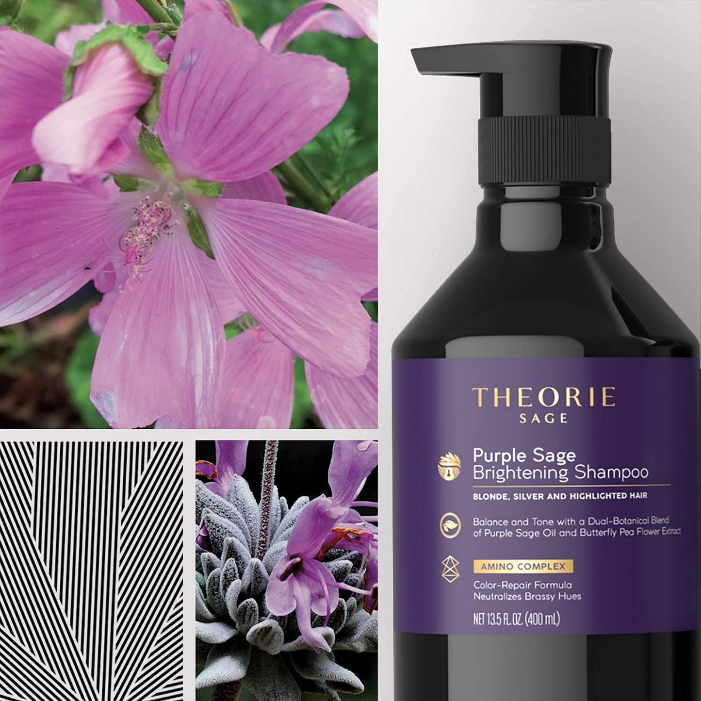Theorie Purple Sage Brightening Shampoo- Balance, Tone & Brighten Blonde, Silver, Grey, Bleached, Color Treated or Highlighted Hair, Eliminate Beauty & Personal Care Theorie