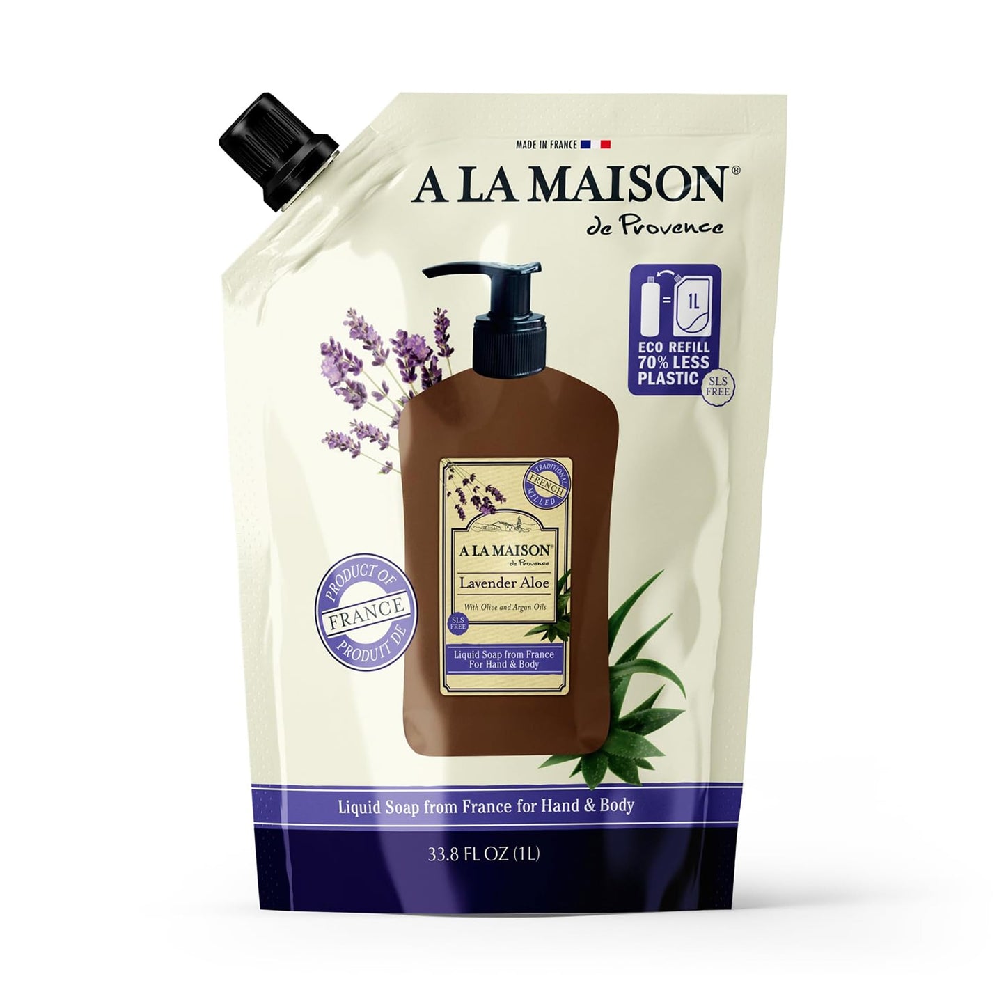 A LA MAISON French Liquid Hand Soap RefilL - Natural Hand Wash Made with Essential Oils - Biodegradable, Plant-Based, Vegan, Cruelty-Free (33.8 Fl Oz Beauty & Personal Care A LA MAISON