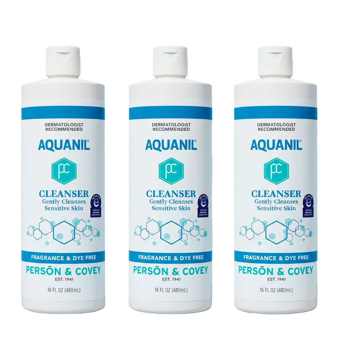 Aquanil Cleanser - 16 Oz Pack of 3, Lipid?Free Sensitive Skin Care