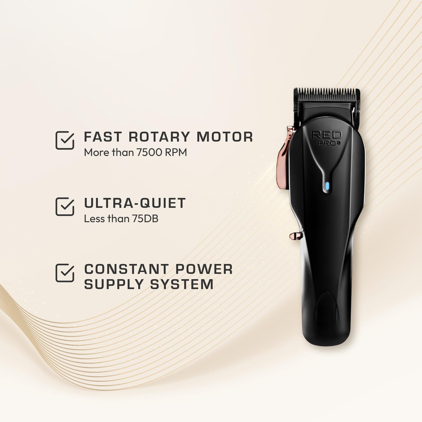 RED Pro Professional Cordless Hair Clipper for Men, Electric Rechargeable Hair Clipper Set for Barbers and Stylists with Up to 150 Minutes Battery Beauty and Personal Care RED Pro