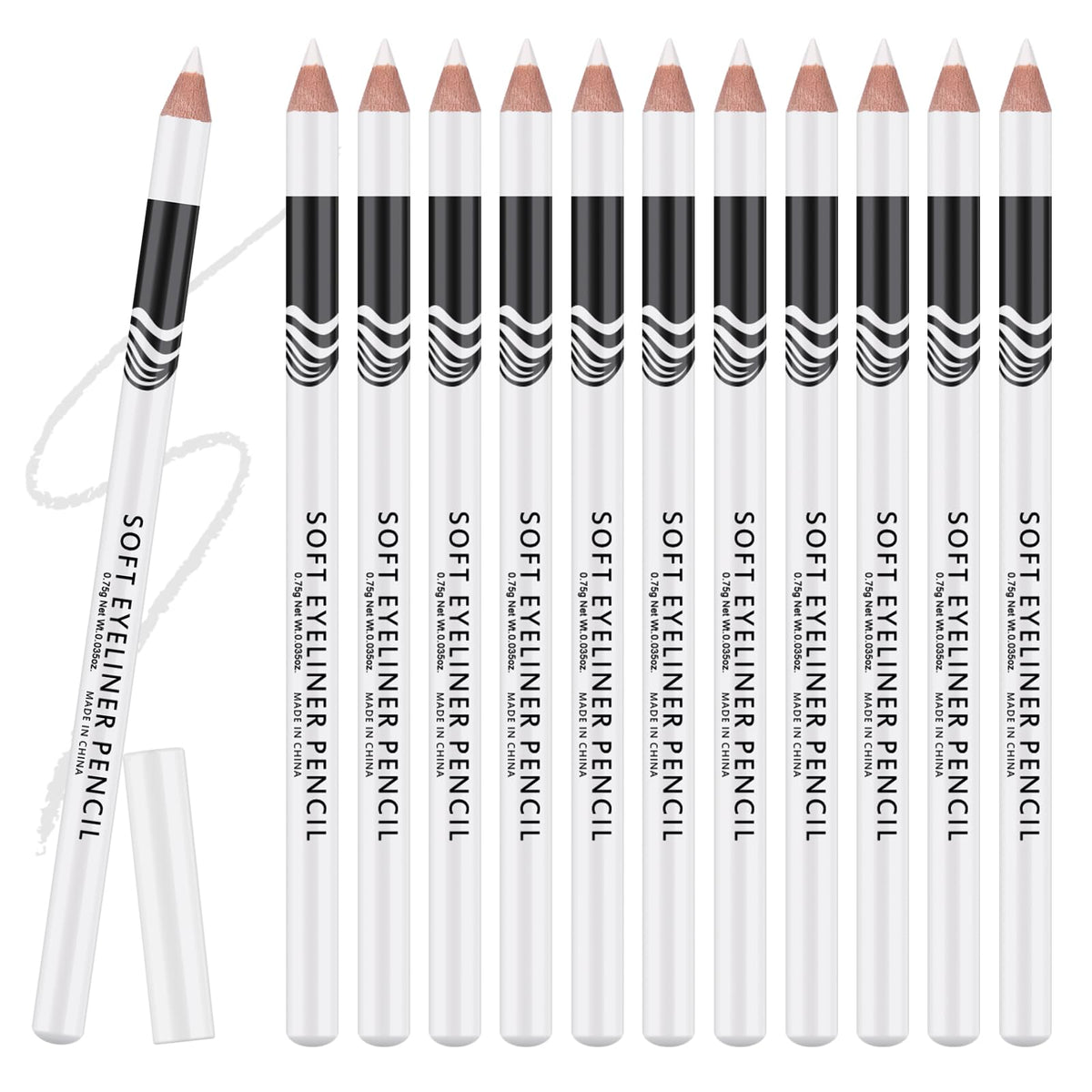 Ownest 12 Pcs White Eyeliner Highlighter Pen, White Pearl Eyeliner Pencil Set, Soft Shimmer Liner & Shadow Pencil, Lasting Smooth Cream Eye Liner Pen Beauty & Personal Care Ownest