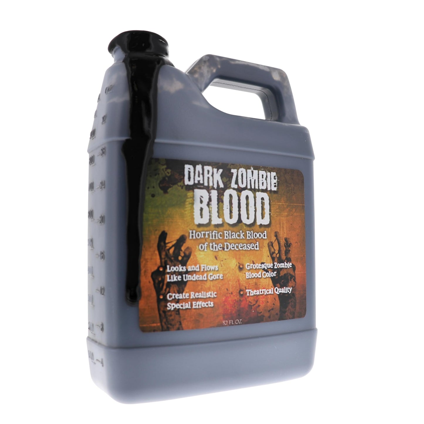 Dark Zombie Blood - 32 fl oz Bottle Ultra-Realistic Black Fake Blood for Halloween, Cosplay, Horror Makeup & SFX - Washable, Long-Lasting Formula Beauty & Personal Care TOXIX