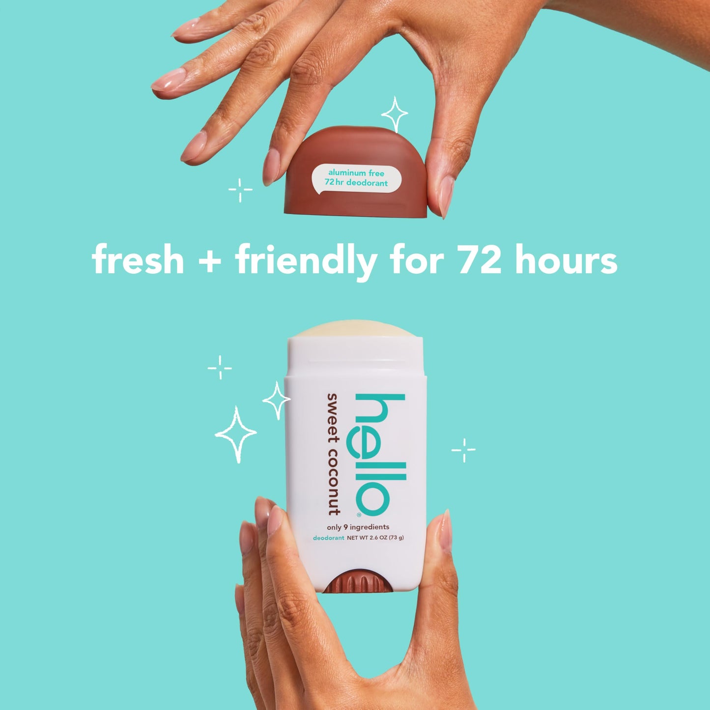 hello Sweet Coconut Aluminum Free Deodorant for Women and Men, 72-Hour Deodorant, Only 9 Ingredients, Baking Soda Free, Enriched with Shea Butter Beauty and Personal Care hello
