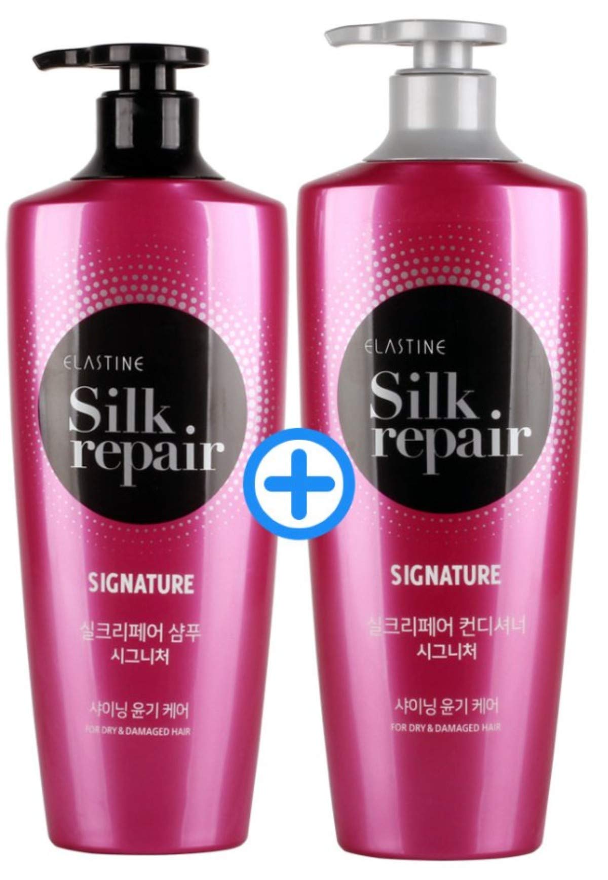 Elastine Silk Repair Perfect Shining Shampoo and Conditioner (550ml 18.6 Fl.oz/each) Beauty & Personal Care ELASTINE(??????)