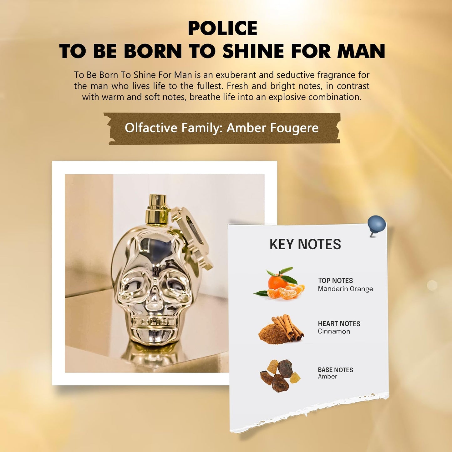 Police To Be Born To Shine for Men - 1.35 oz EDT Spray Beauty & Personal Care Police