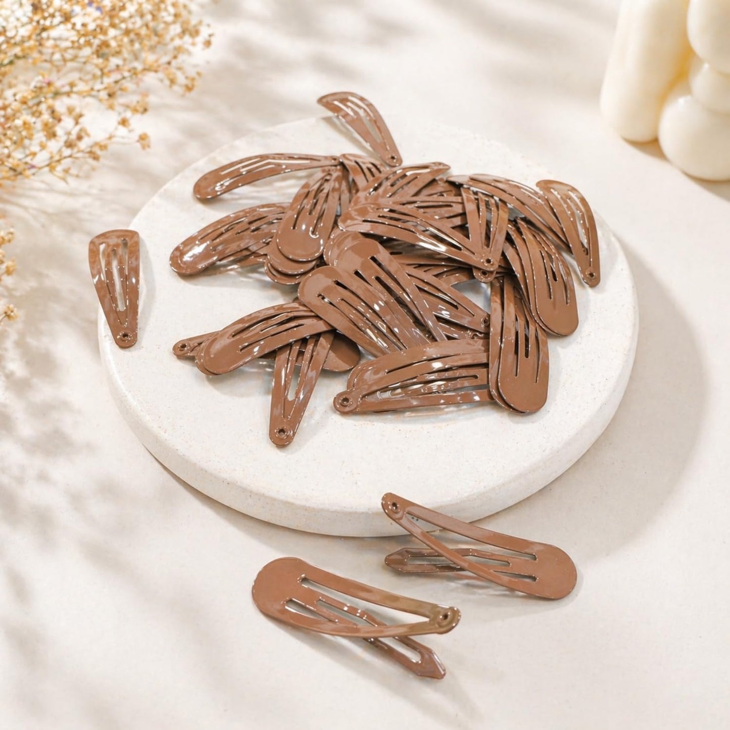 PIDOUDOU 40 Counts Brown Hair Clips, 2 Inch Metal Snap Hair Clips Barrettes for Women Accessories Beauty and Personal Care PIDOUDOU