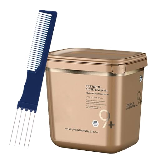BlondeMe Lightener 9+ Premium Bleach XXL 800 grams and M Hair Designs Tint Brush Comb (Bundle), Off White Beauty & Personal Care M Hair Designs