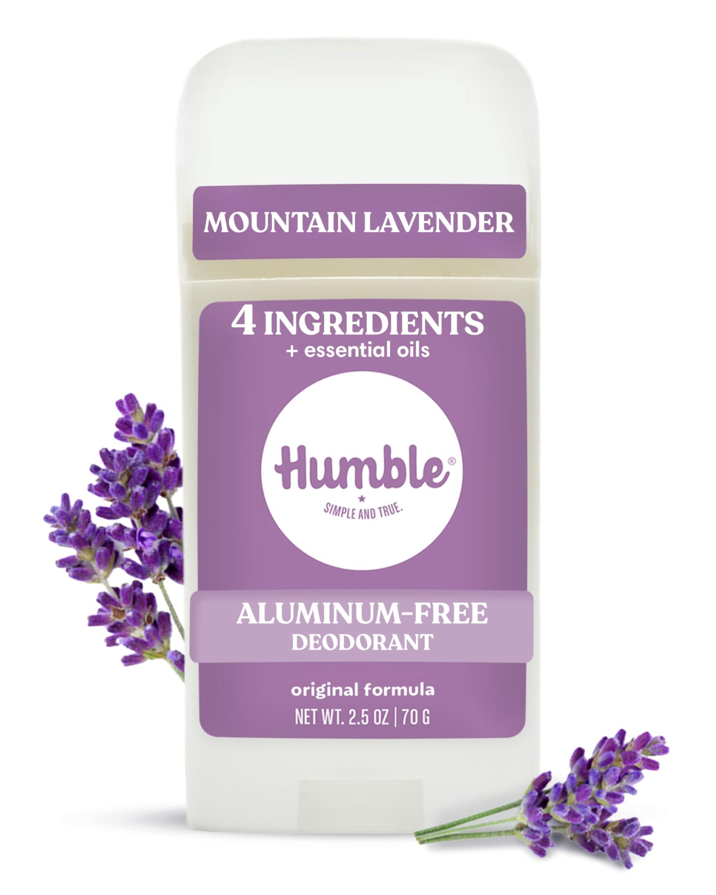 Humble Aluminum-Free Deodorant for Women & Men, Mountain Lavender - Clean & Fresh Natural Deodorant Stick with Essential Oils for Long-Lasting Odor Beauty and Personal Care HUMBLE SIMPLE AND TRUE.