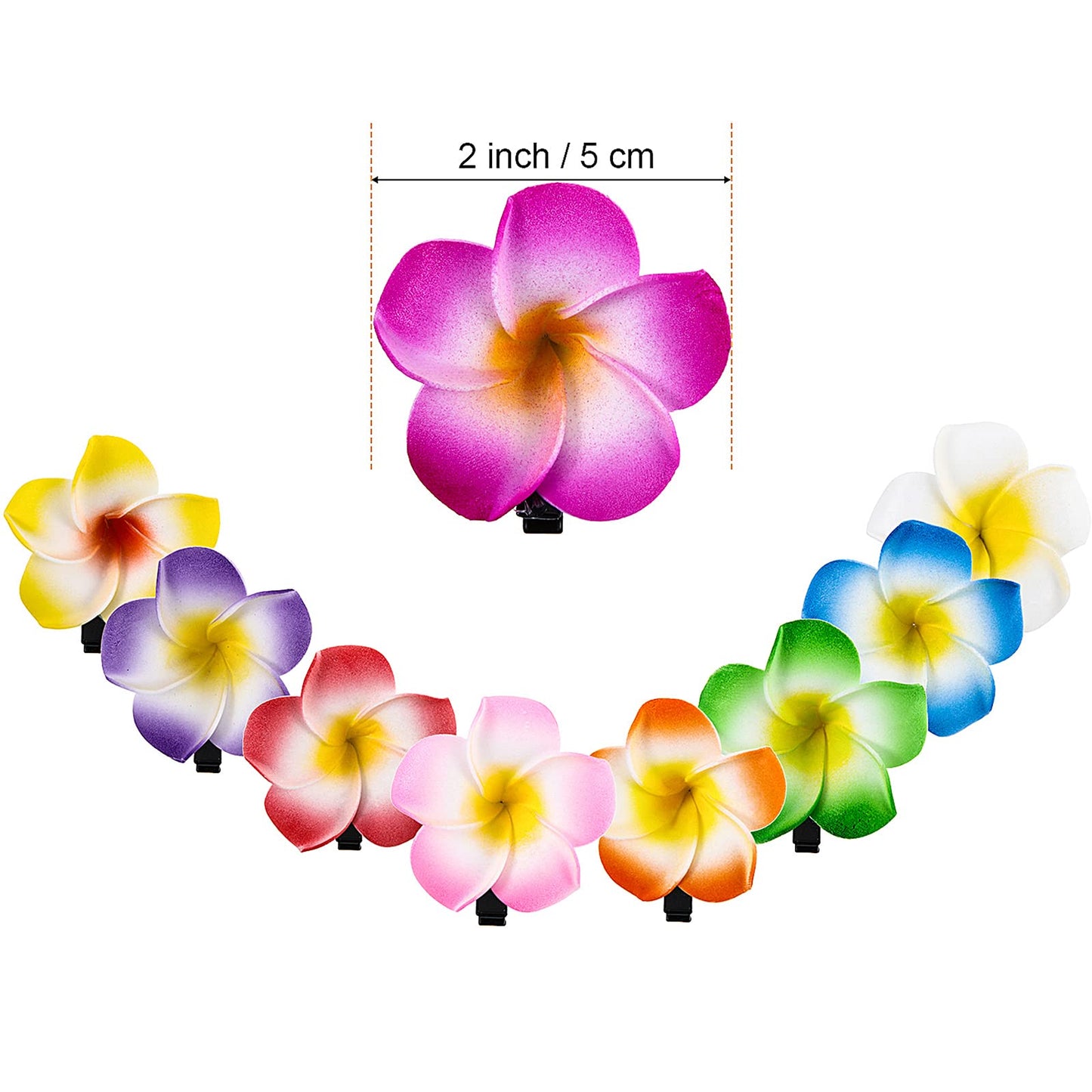 WILLBOND 36 Pieces Hawaiian Flower Hair Clips Plumeria Foam Hair Clips Artificial Frangipani Tropical Flower Hairpin for Bridal Wedding Luau Beach Beauty & Personal Care WILLBOND