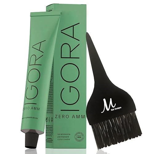 Igora Zero AMM Hair Color 5-88 Light Brown Red Extra | Igora Royal Zero Ammonia Permanent Color Creme 2.1 oz and M Hair Designs Tint Brush (Bundle) Beauty & Personal Care M Hair Designs