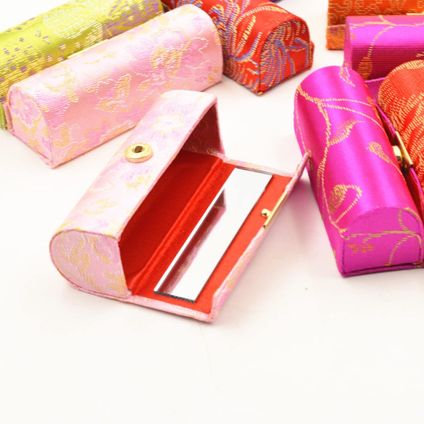 Bleiou 12 Pcs Lipstick Case with Mirror Floral Design Lipstick Holder Flower Printing Lip Stick Box (Pattern B) Beauty & Personal Care Bleiou