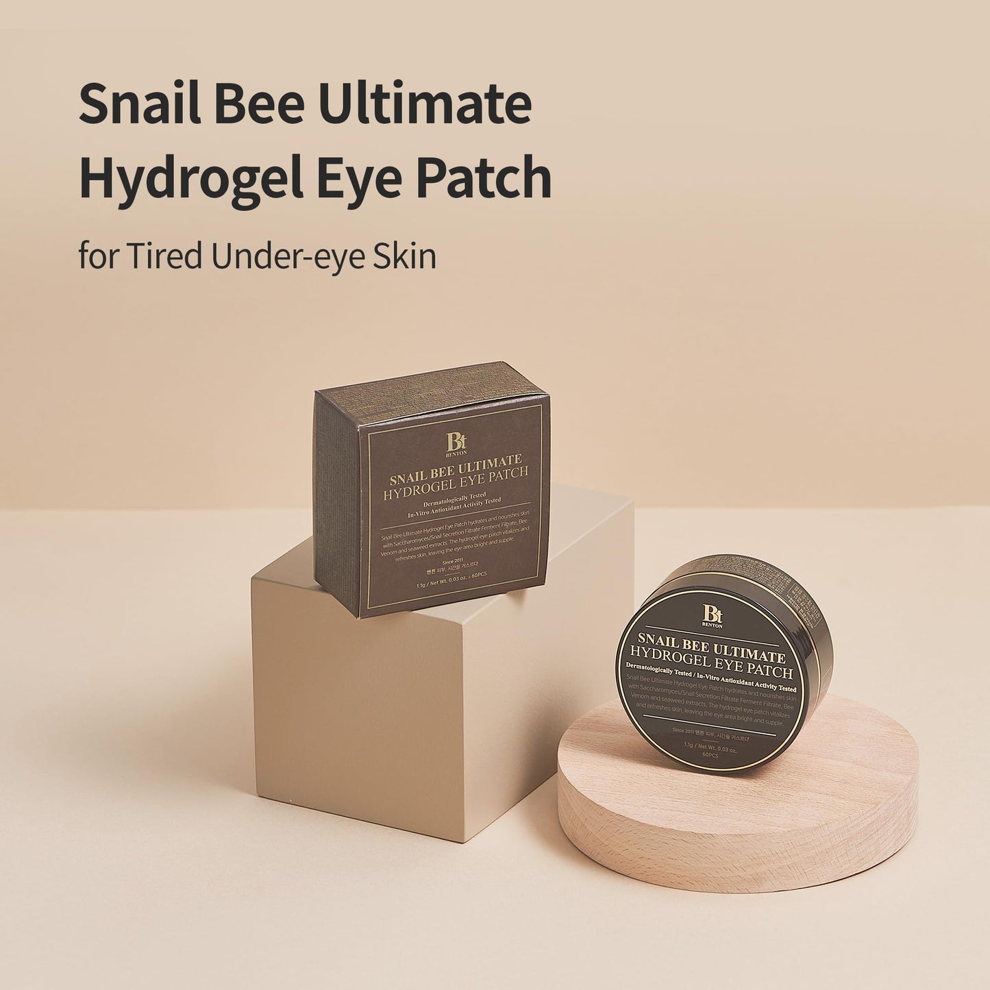BENTON Snail Bee Ultimate Hydrogel Eye Patch (60pcs) - Hydrating | Snail Mucin | Reusable & Cooling Eye Patches Beauty & Personal Care BENTON