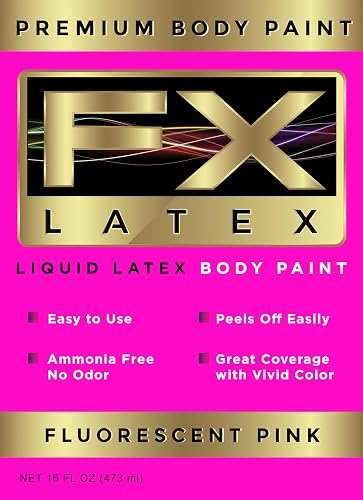 Liquid Latex - Face and Body Paint, Ammonia Free, Easy On and Off, Cosplay Makeup, Create Professional Monster, Zombie Arts 16 Oz (Fluorescent Pink) Beauty & Personal Care Liquid Latex Fashions