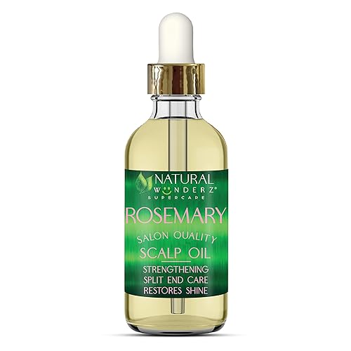 Natural Wunderz Rosemary Hair Oil, Supports Hair Growth, Thickening Serum and Strengthening Split End Case for Dry and Damaged Hair, Sulfate Free Beauty & Personal Care Natural Wunderz