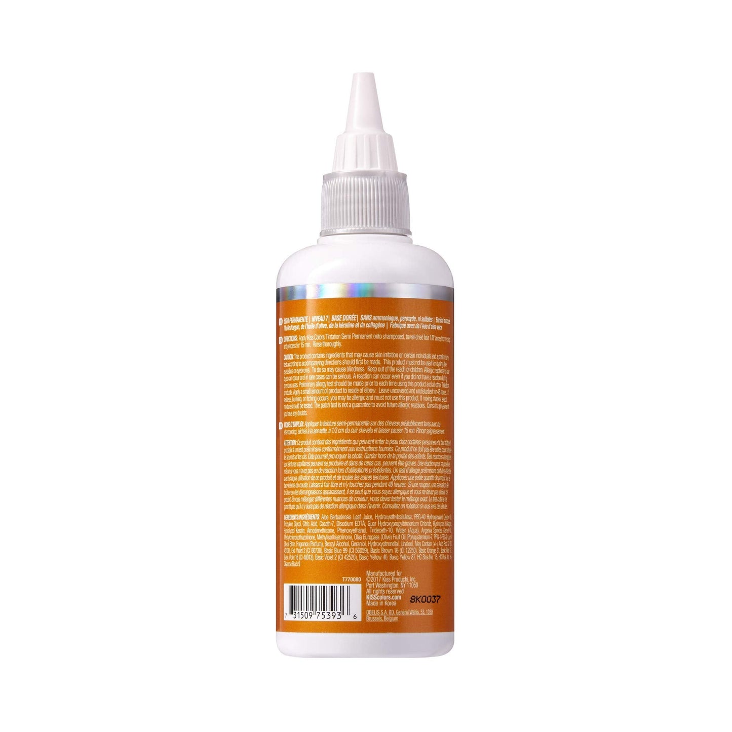 Red by Kiss Tintation Semi-Permanent Hair Color, Aloe Vera Water Based, Argan Oil, Olive Oil, Collagen & Keratin, Long-Lasting Color Dye (Ginger, 5 Fl Beauty & Personal Care Red By Kiss
