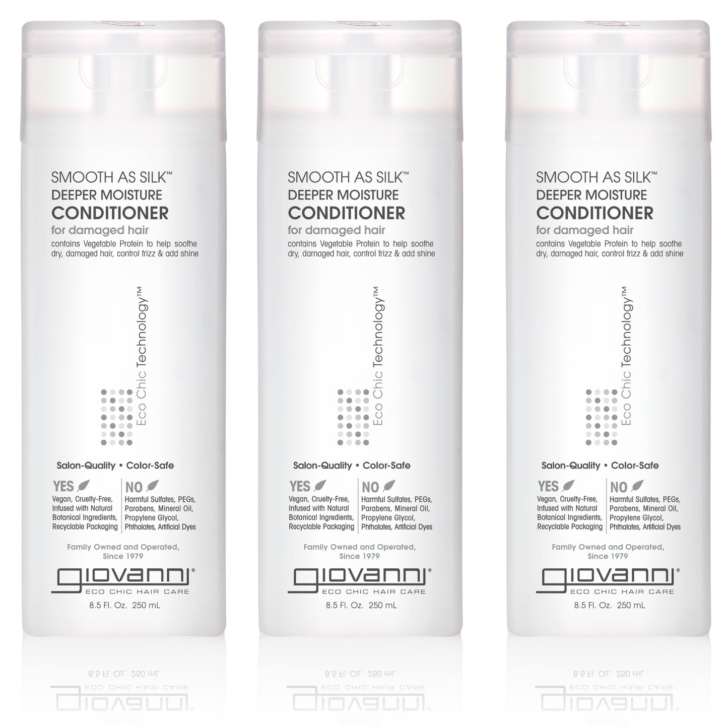 GIOVANNI Smooth As Silk Deeper Moisture Conditioner - Calms Frizz, Adds Moisture, Detangles, Wash & Go, Co Wash, Infused with Natural Botanical Beauty & Personal Care GIOVANNI