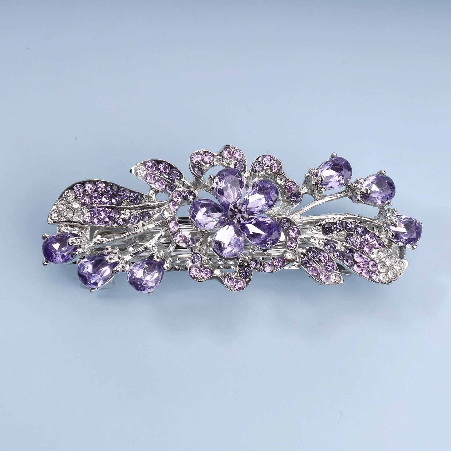 Yheakne Crystal Wedding Hair Clip Barrette Purple Rhinestone Hair Barrette Bling Bridal Headpieces Decorative Headwear Crystal Hair Clip Comb Bride Beauty & Personal Care Yheakne