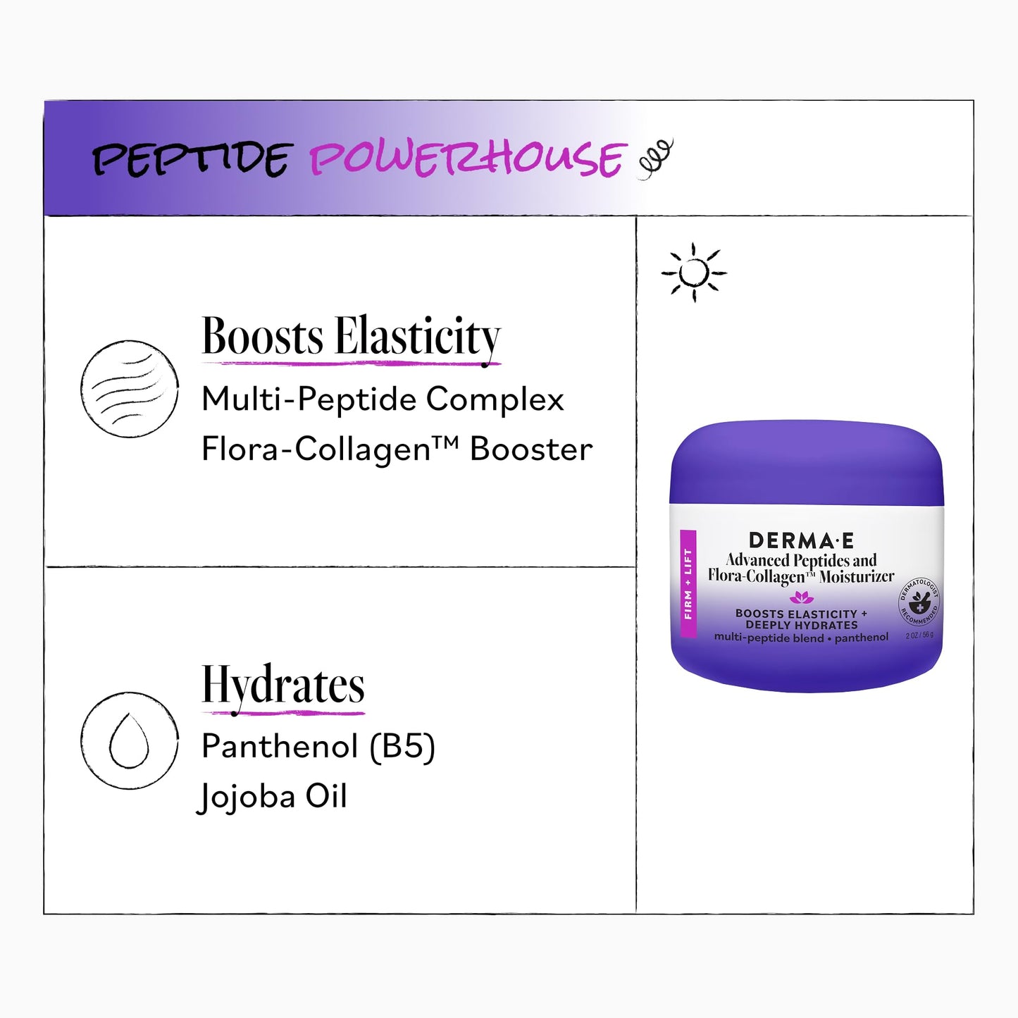 Derma E Advanced Peptides and Vegan Flora-Collagen Night Moisturizer - Hydrating Topical Facial Cream Improves Elasticity and Reduces Appearance Beauty & Personal Care Derma E