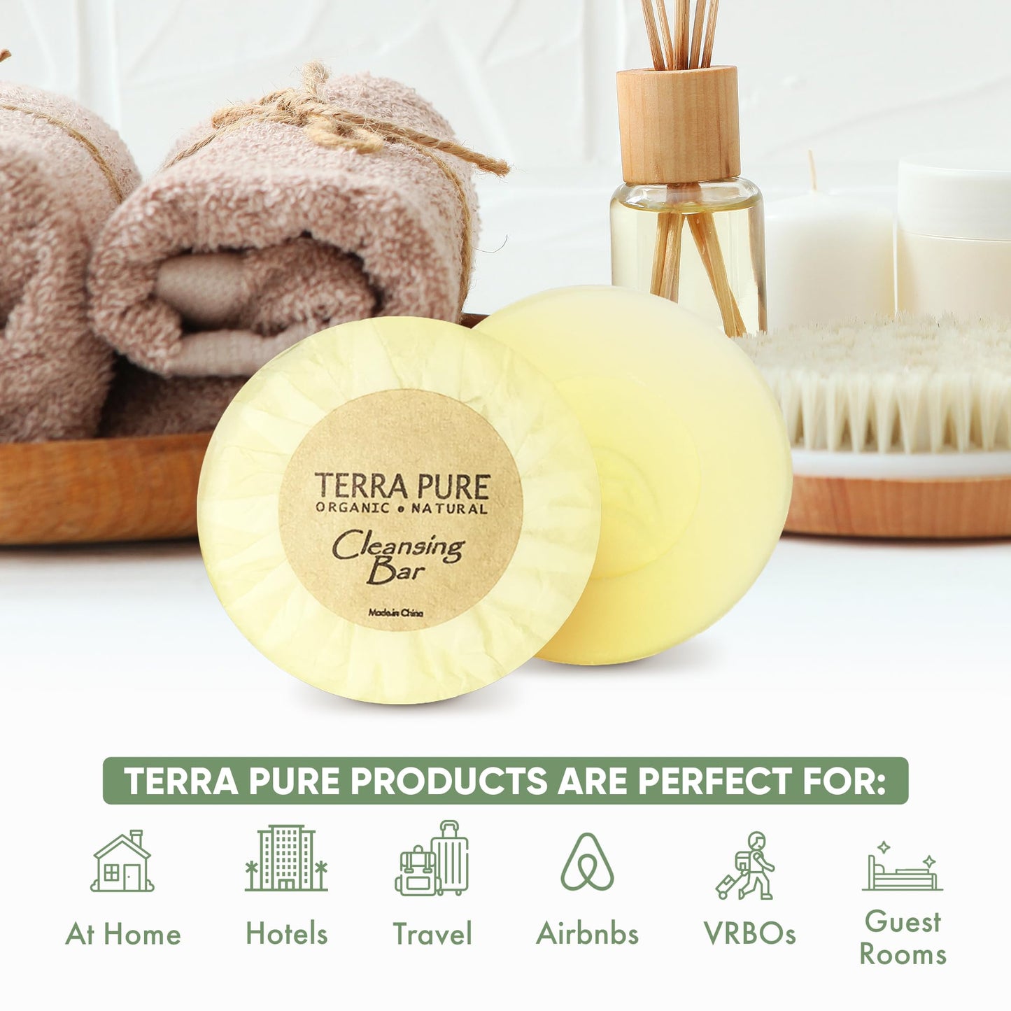 Terra Pure Bar Soap, Travel Size Hotel Amenities, 0.6 oz (Pack of 25) Beauty & Personal Care Terra Pure