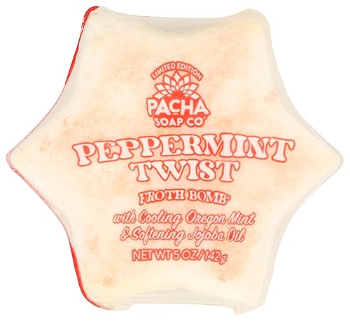 PACHA SOAP Peppermint Twist Froth Bomb, 5 OZ Beauty & Personal Care Pacha Soap Co