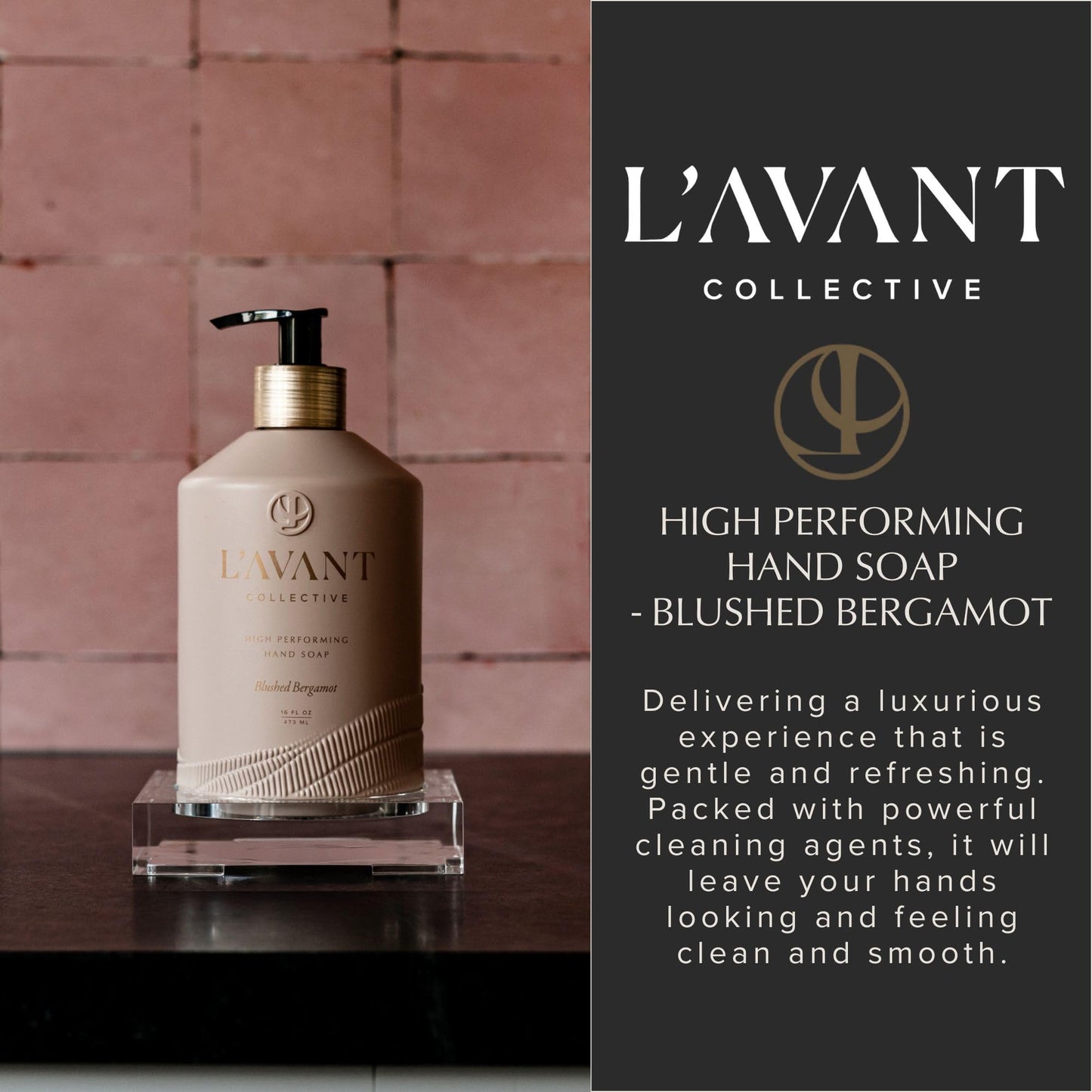 L'AVANT Collective Natural Luxury Hand Soap | Plant-Based, Non-Toxic & Moisturizing, Safe for Kids & Pets, Refillable Glass Bottle with Pump, 16 Fl Beauty & Personal Care L'AVANT Collective