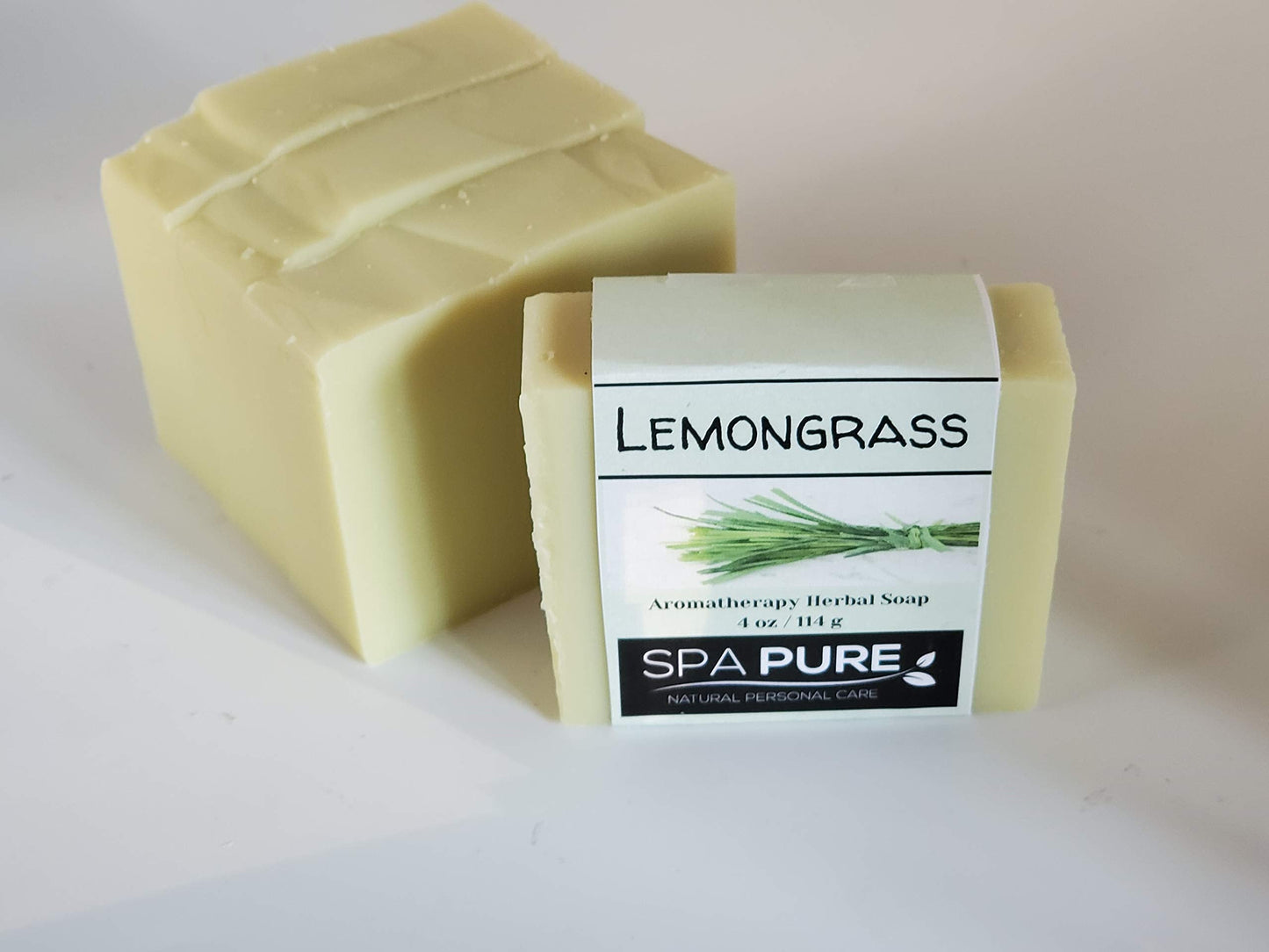 Spa Pure Aromatherapy Luxury Soap, made with plant based ingredients, essential oils, all natural vegan, 4.5 oz each (Lemongrass) Beauty & Personal Care Spa Pure