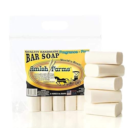 Amish Farms Fragrance-Free Bar Soap Bar w/All Natural Bentonite Clay | Made in USA, Vegan Moisturizing for Sensitive Skin | Women & Mens Face & Body Beauty & Personal Care Amish Farms