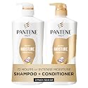 Pantene Shampoo & Conditioner Set, Daily Moisture Renewal - Pro-V Nutrients for Dry, Color-Treated, Straight to Curly Hair, 72-Hour Hydration Beauty & Personal Care Pantene