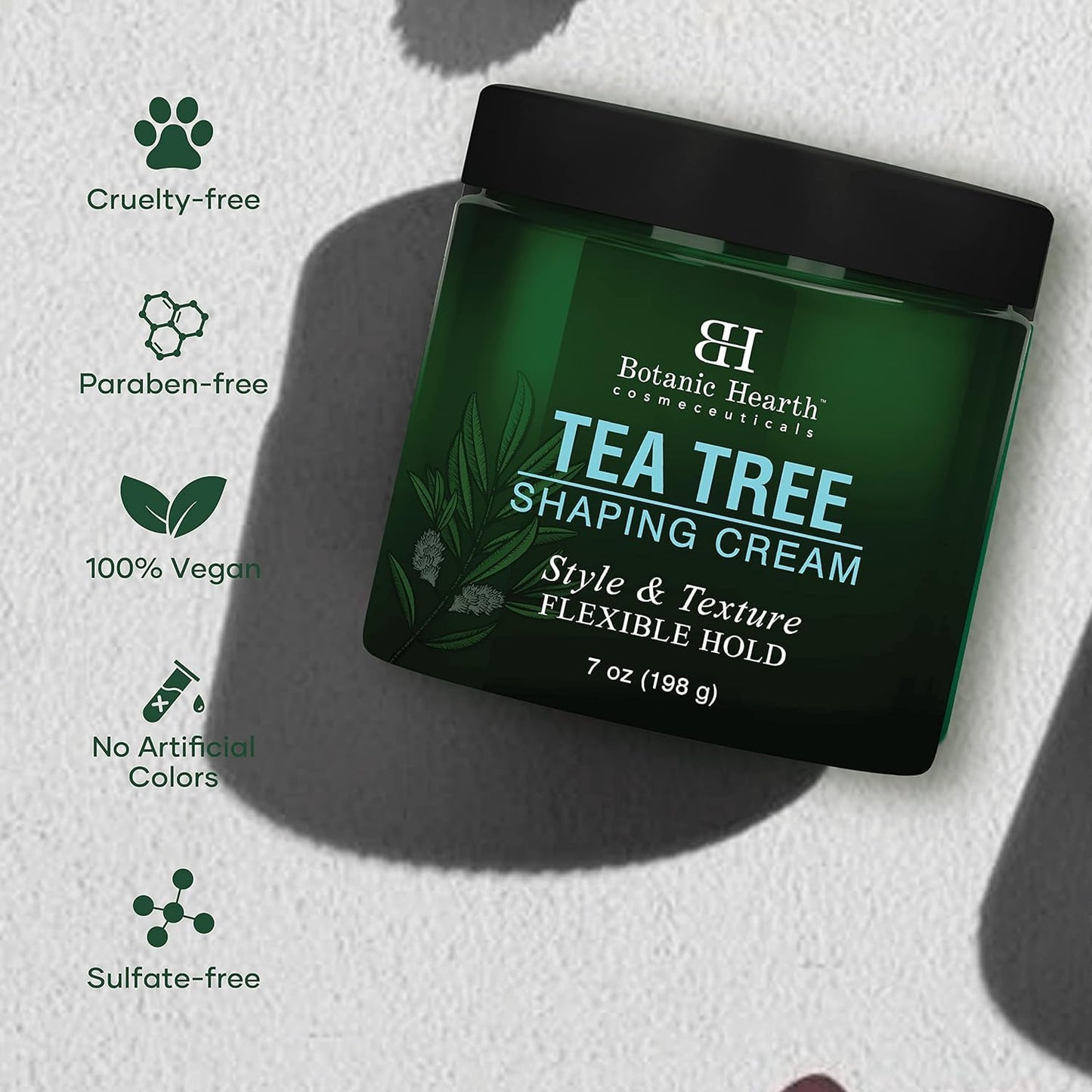 Botanic Hearth Tea Tree Shaping Cream, Hair Styling Cream with Collagen & Biotin | Style & Texture, Strong & Flexible Hold, for All Hair Types | Men Beauty & Personal Care Botanic Hearth